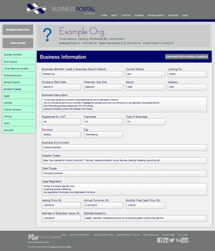 General Business Information